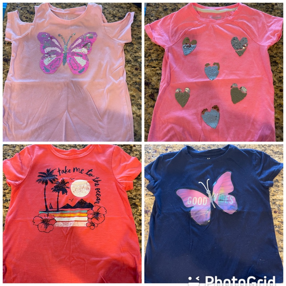 4 girls shirts size 8